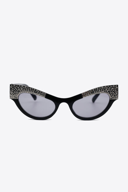 UV400 Rhinestone Trim Cat-Eye Sunglasses Trendsi
