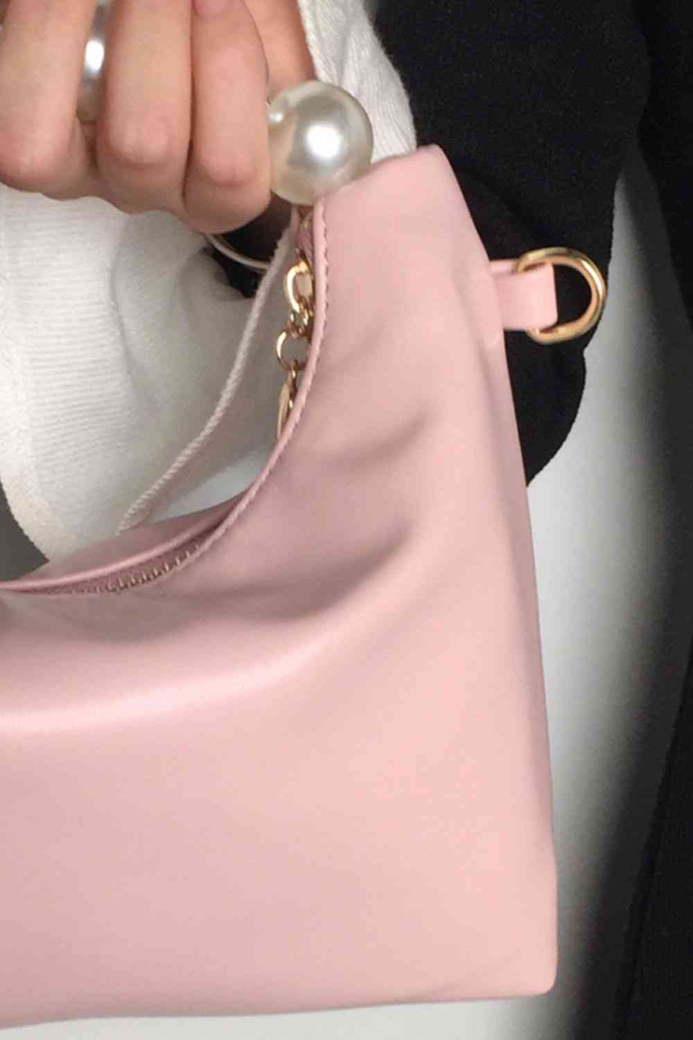 Adored PU Leather Pearl Handbag Trendsi