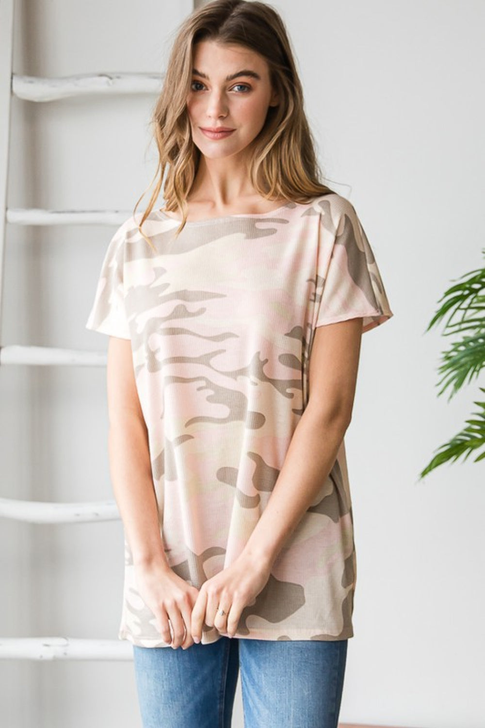 Heimish Full Size Camouflage Tunic T-Shirt Trendsi