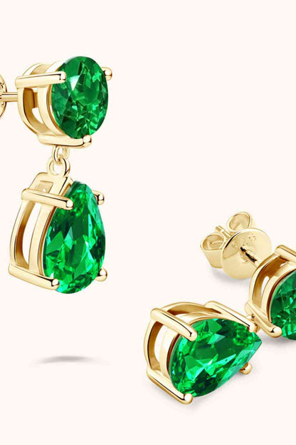 Lab-Grown Emerald Drop Earrings  Hot Trends