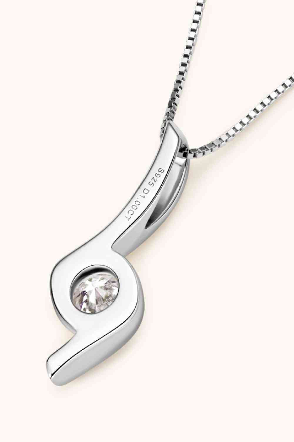 1 Carat Moissanite 925 Sterling Silver Necklace Trendsi
