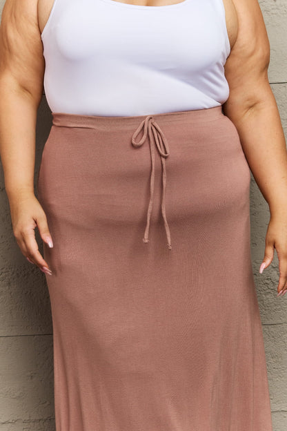 Culture Code For The Day Full Size Flare Maxi Skirt in Chocolate Trendsi