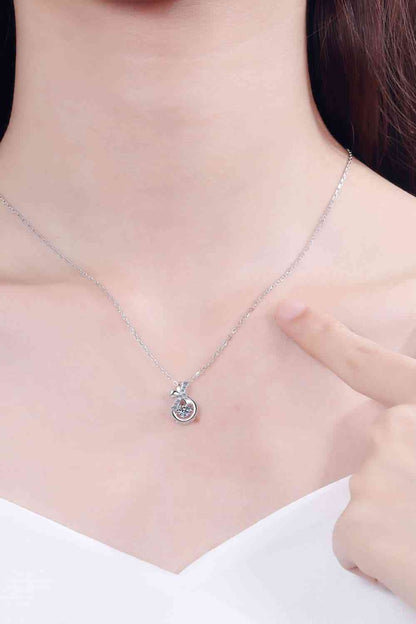 1 Carat Moissanite 925 Sterling Silver Necklace  Hot Trends