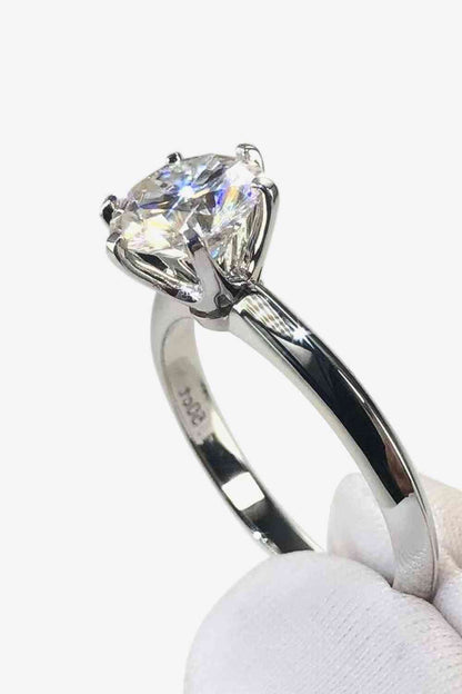 Adored 925 Sterling Silver 3 Carat Moissanite 6-Prong Ring  Hot Trends