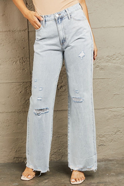 BAYEAS High Waist Flare Jeans Trendsi