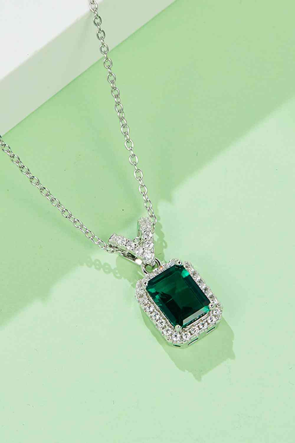Adored 1.25 Carat Lab-Grown Emerald Pendant Necklace Trendsi