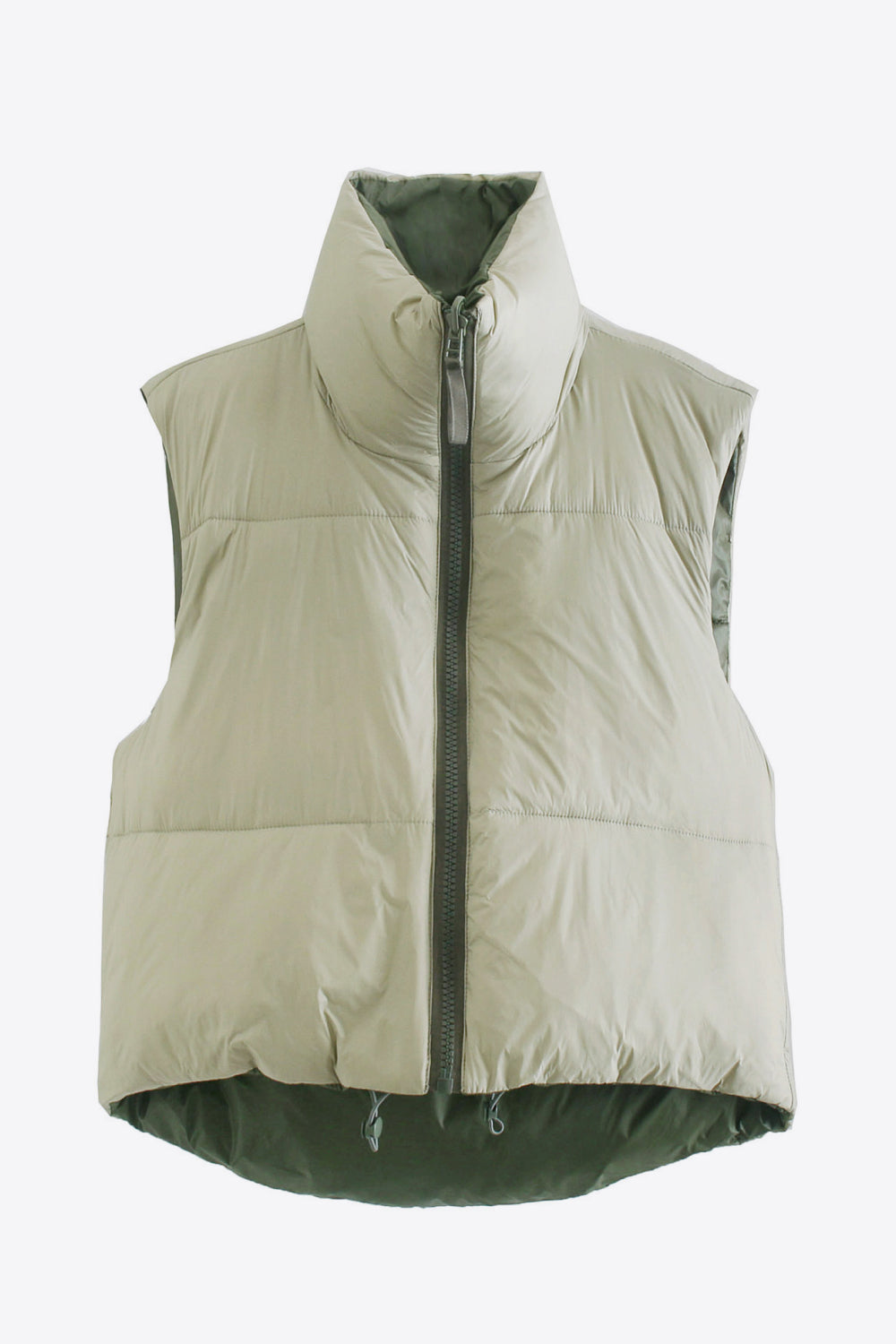 Zip-Up Drawstring Puffer Vest Trendsi