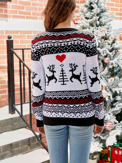Christmas Round Neck Sweater Trendsi