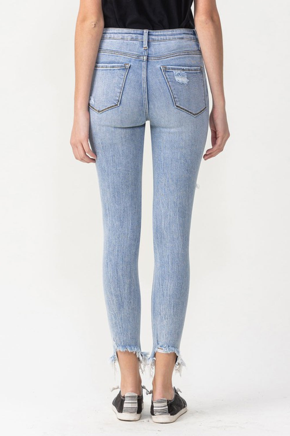 Lovervet Full Size Lauren Distressed High Rise Skinny Jeans Trendsi