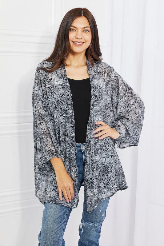 Melody Full Size Snake Print Chiffon Kimono Trendsi