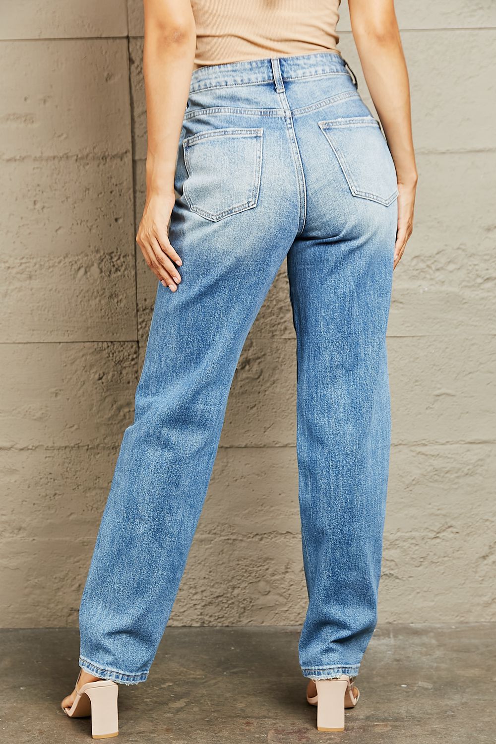 BAYEAS High Waisted Straight Jeans Trendsi