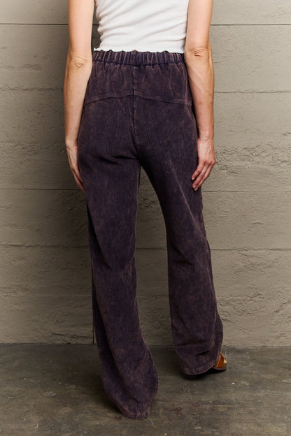 POL Leap Of Faith Corduroy Straight Fit Pants in Midnight Navy Trendsi