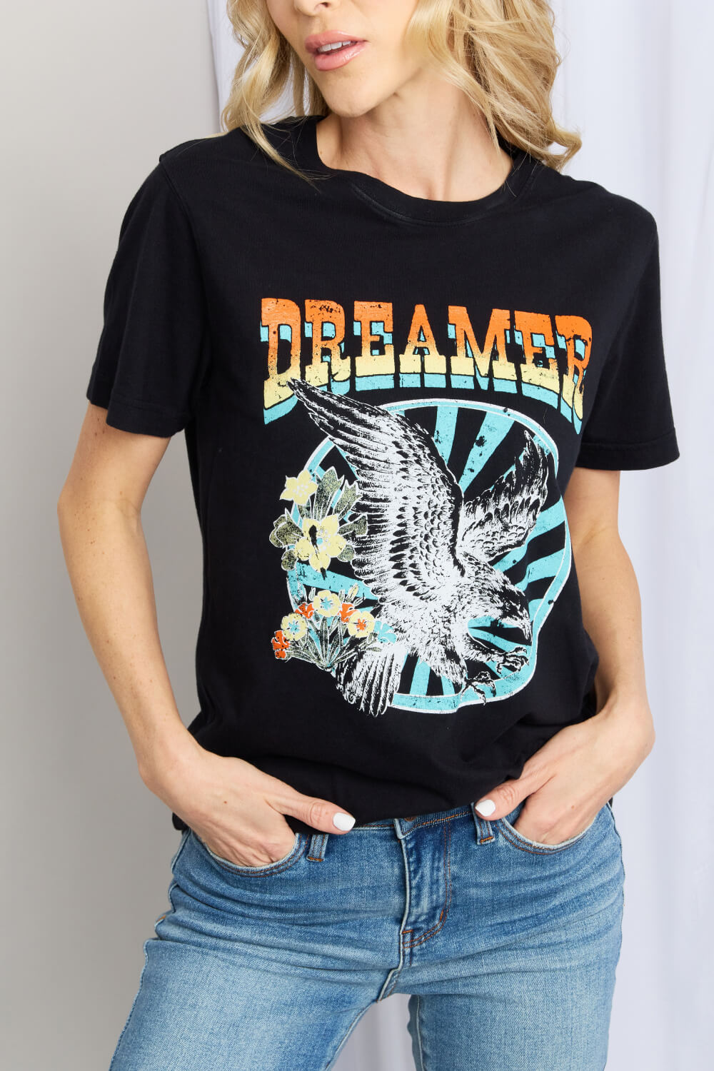 mineB Full Size DREAMER Graphic T-Shirt Trendsi