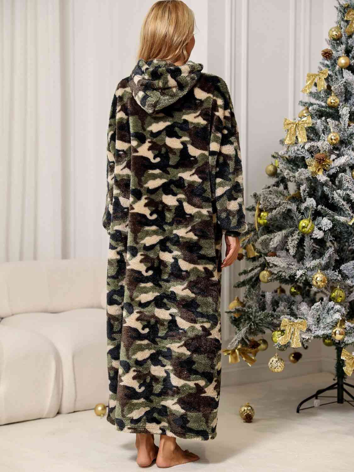 Camouflage Hooded Teddy Pajama Night Dress for Women  Hot Trends