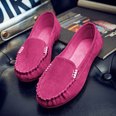 Metal Buckle Soft Round Toe Loafers  Hot Trends