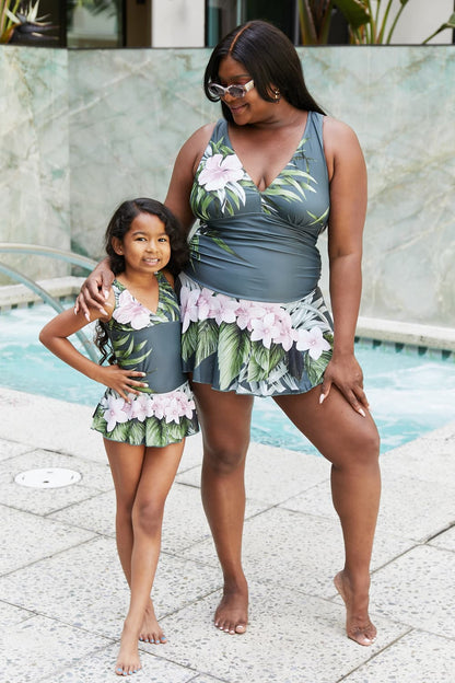 Marina West Swim Full Size Clear Waters Swim Dress in Aloha Forest Trendsi
