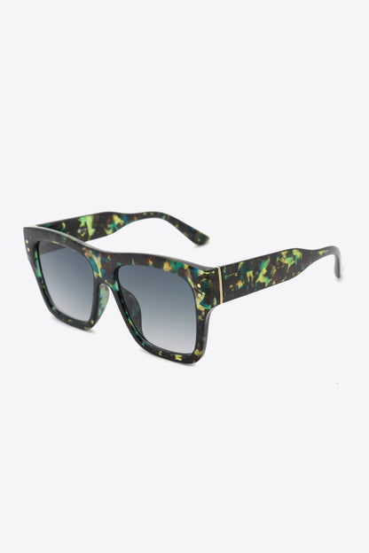 UV400 Patterned Polycarbonate Square Sunglasses Trendsi