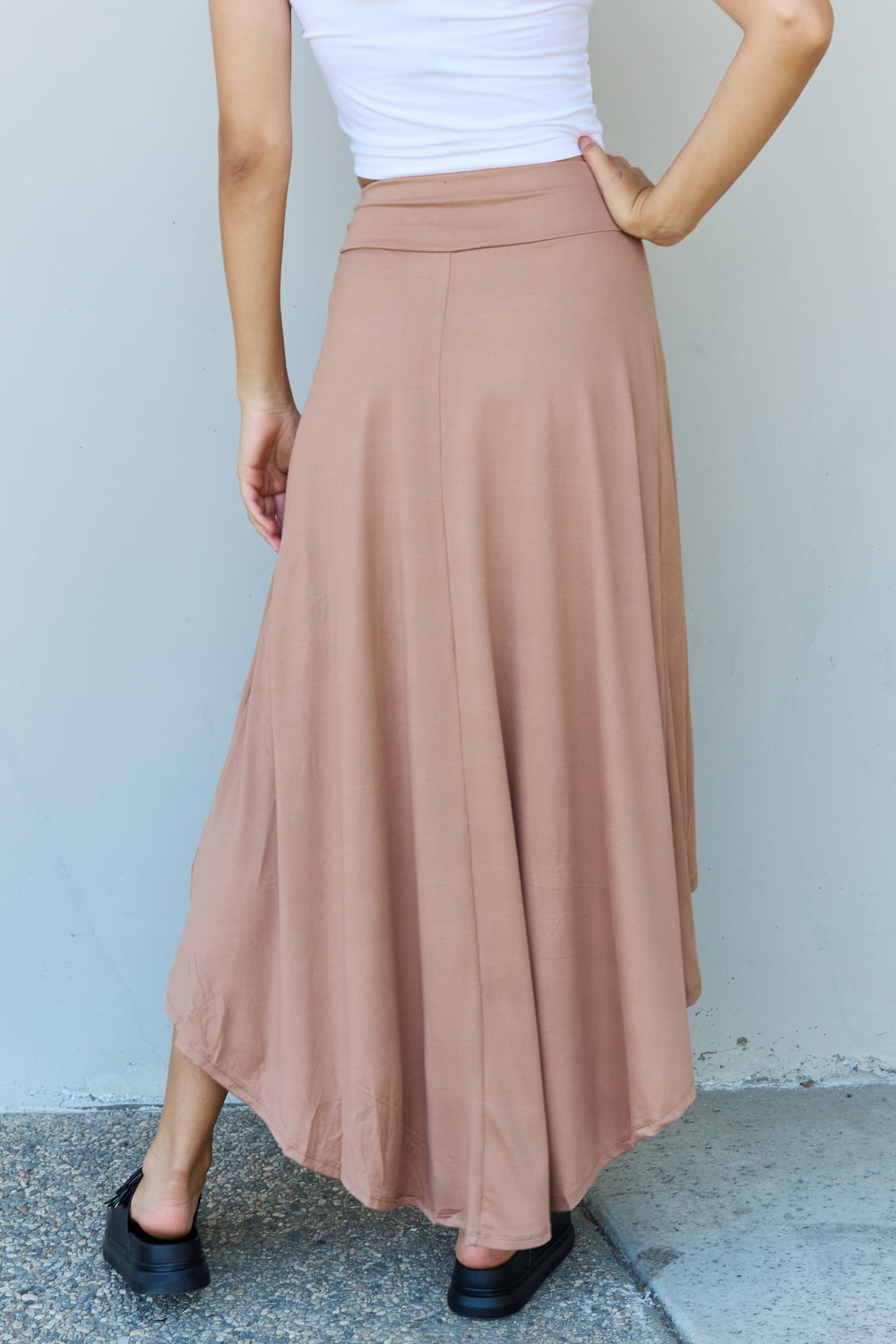 Ninexis First Choice High Waisted Flare Maxi Skirt in Camel Trendsi