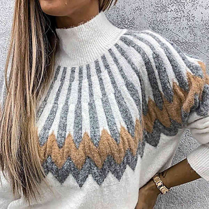 Mock Neck Long Sleeve Sweater Trendsi