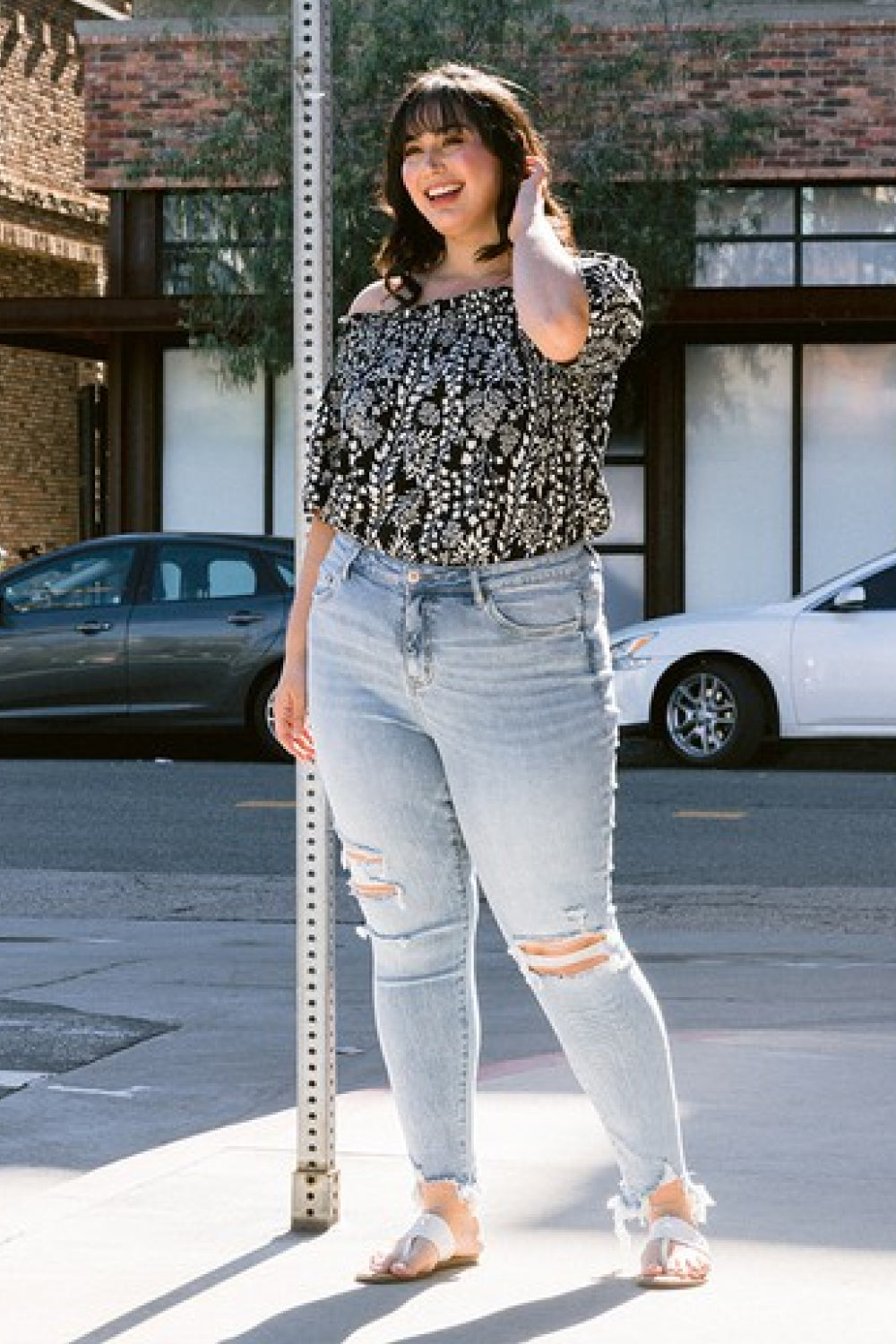 Lovervet Full Size Lauren Distressed High Rise Skinny Jeans Trendsi