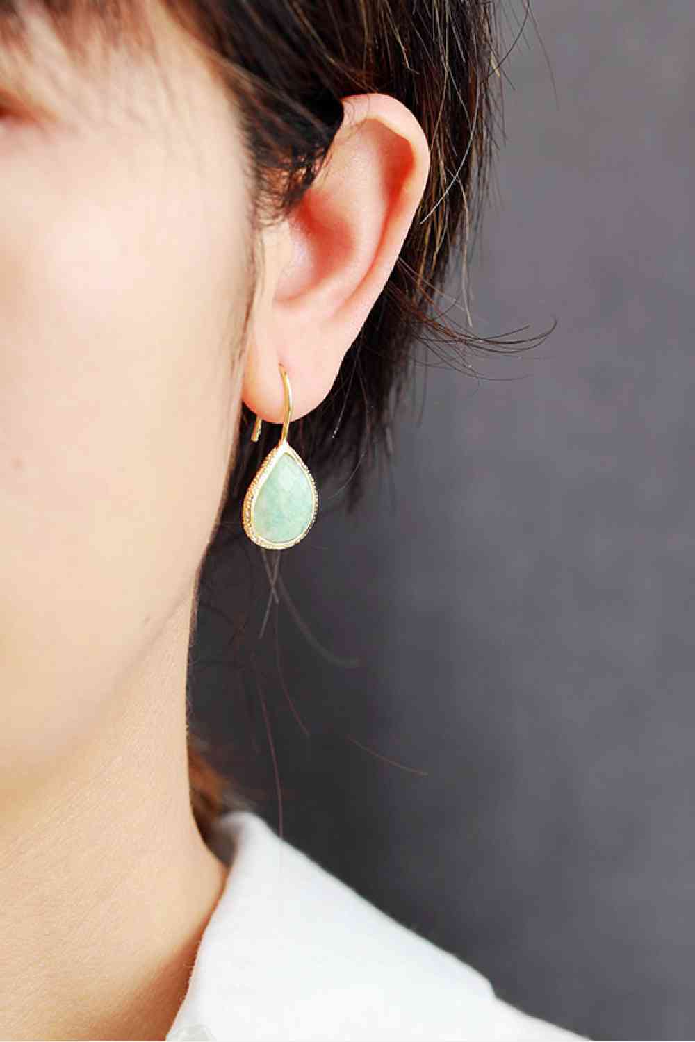 Handmade Natural Stone Teardrop Earrings  Hot Trends