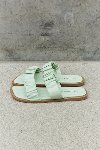 Weeboo Double Strap Scrunch Sandal in Gum Leaf Trendsi