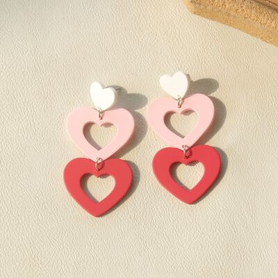Cutout Heart Acrylic Dangle Earrings Trendsi