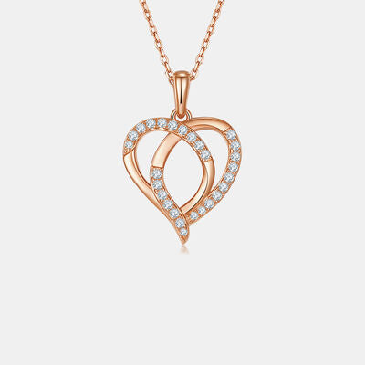 Moissanite 925 Sterling Silver Heart Shape Necklace Trendsi