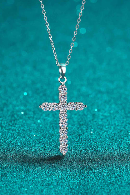 Moissanite Cross Pendant Chain Necklace  Hot Trends