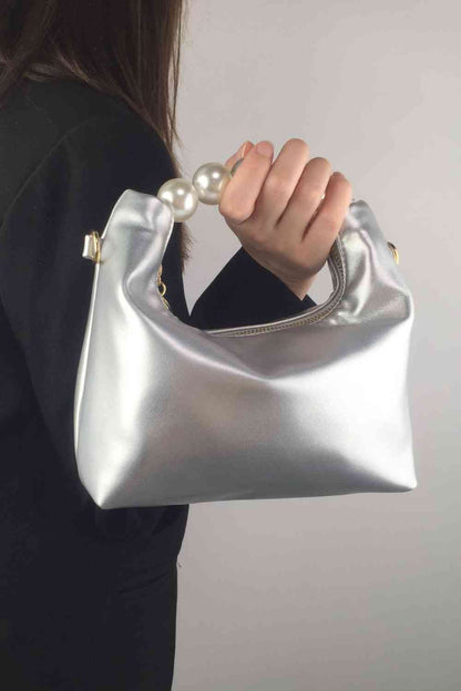 Adored PU Leather Pearl Handbag Trendsi