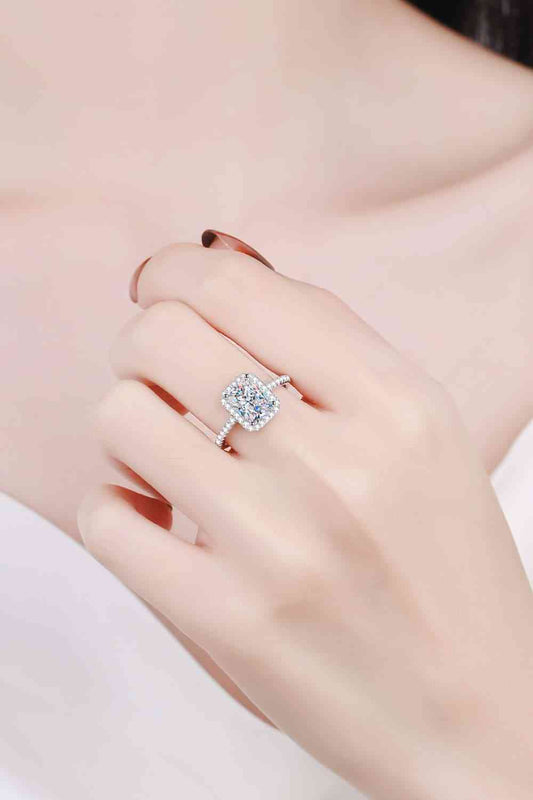 2 Carat Moissanite 925 Sterling Silver Halo Ring  Hot Trends