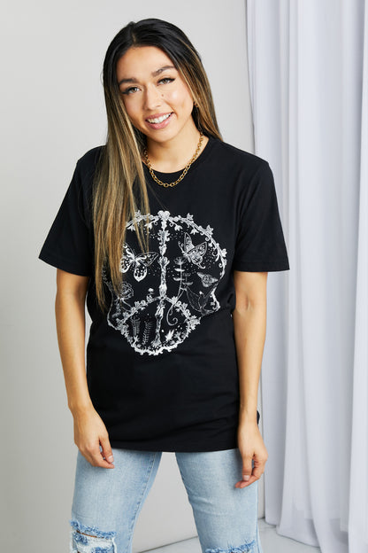 mineB Full Size Butterfly Graphic Tee Shirt Trendsi