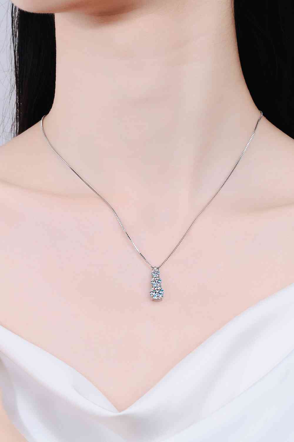 Moissanite Triple-Pendant Necklace  Hot Trends