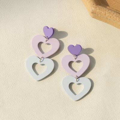 Cutout Heart Acrylic Dangle Earrings Trendsi