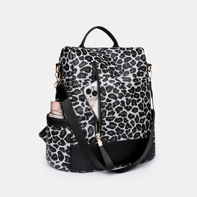 Leopard PU Leather Backpack Bag Trendsi