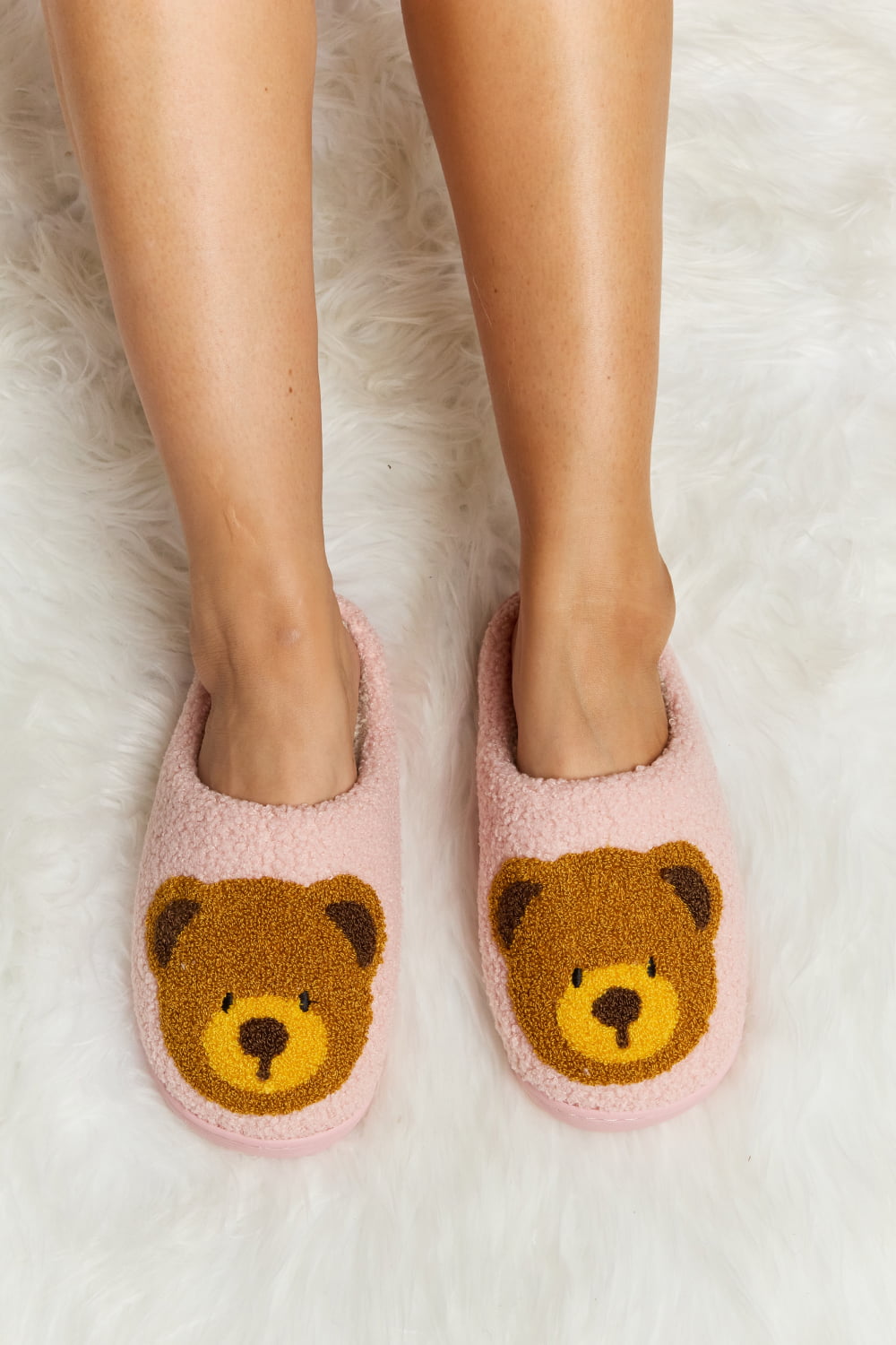 Melody Teddy Bear Print Plush Slide Slippers Trendsi