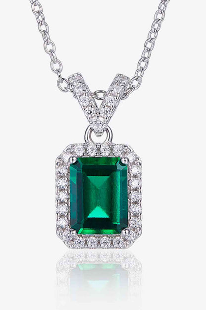 Adored 1.25 Carat Lab-Grown Emerald Pendant Necklace Trendsi