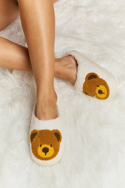 Melody Teddy Bear Print Plush Slide Slippers Trendsi