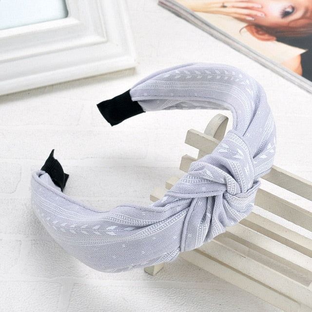 Wide Top Knot Headdress Solid Color Cloth Headband For Women Hot Trends