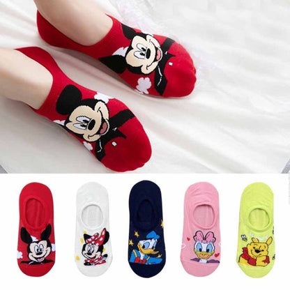 5 Pairs/Lot summer Casual Cute women Socks animal Cartoon Mouse Duck Cotton socks Hot Trends