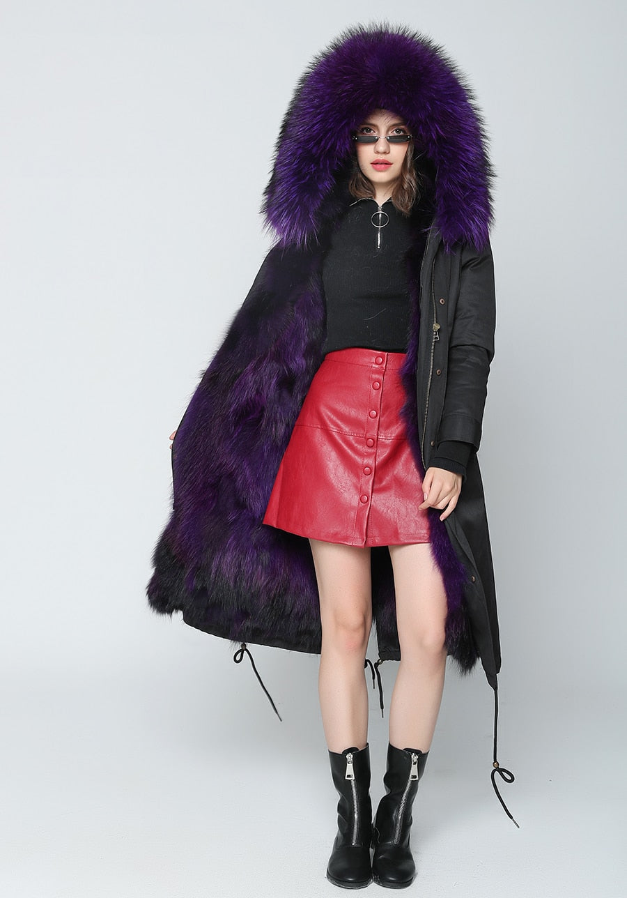 Big long hot sale fur coat