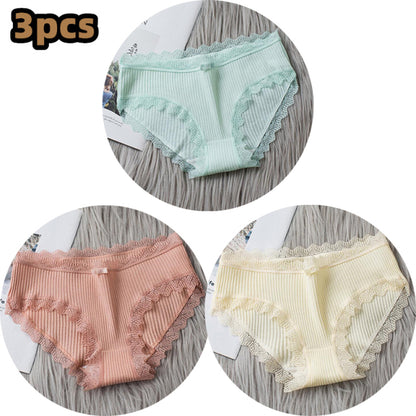 3PCS/lot Cotton Panties Women Comfortable Underwears Sexy Middle-Waisted Underpants Female Lingerie Big Size Ladies Briefs Hot Trends