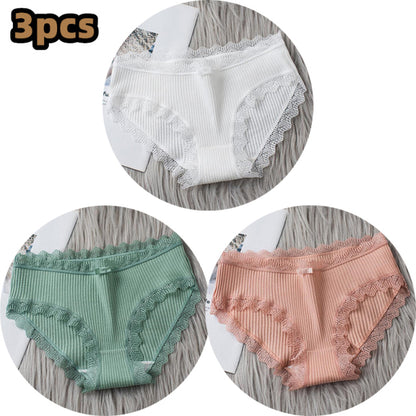 3PCS/lot Cotton Panties Women Comfortable Underwears Sexy Middle-Waisted Underpants Female Lingerie Big Size Ladies Briefs Hot Trends