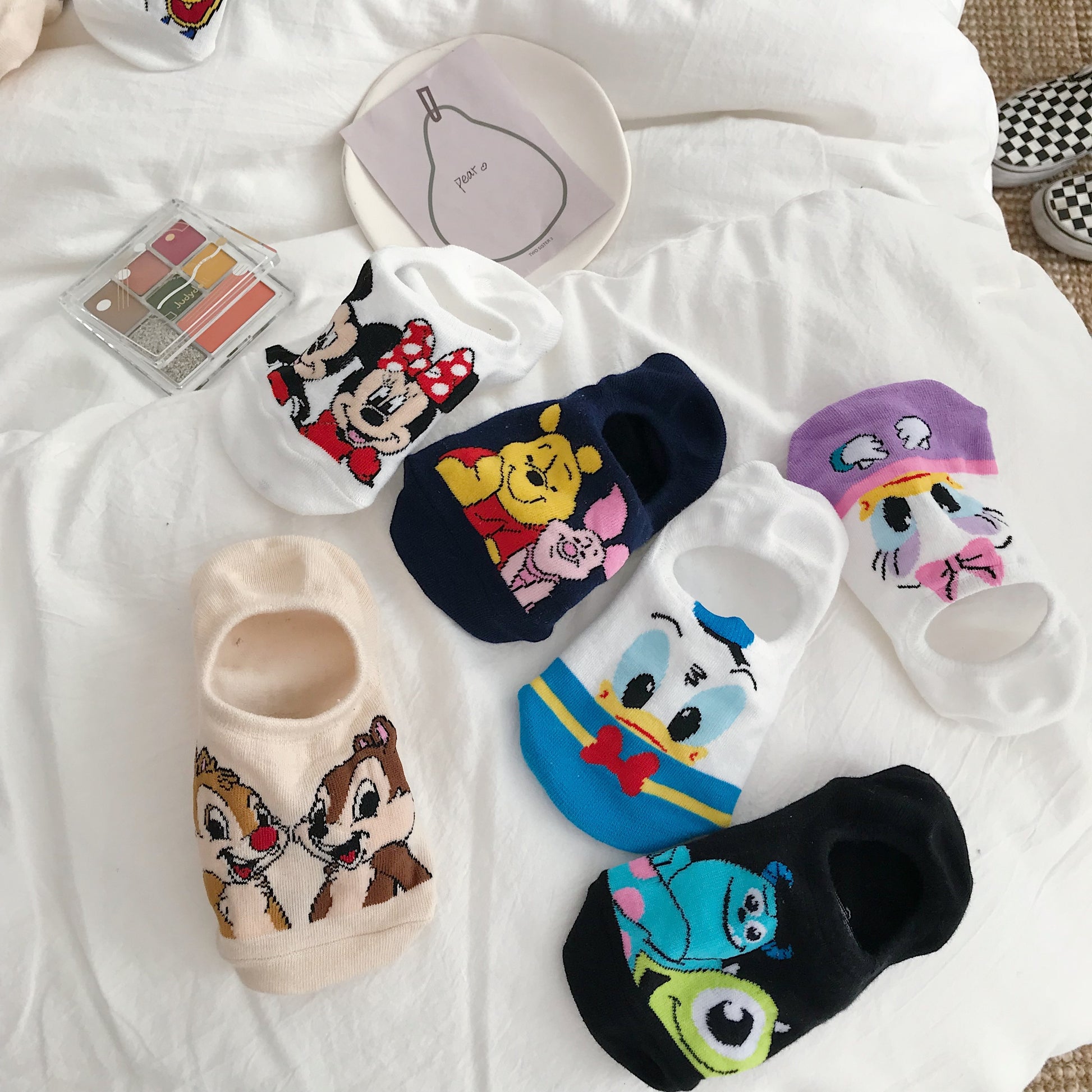 5 Pairs/Lot summer Casual Cute women Socks animal Cartoon Mouse Duck Cotton socks Hot Trends