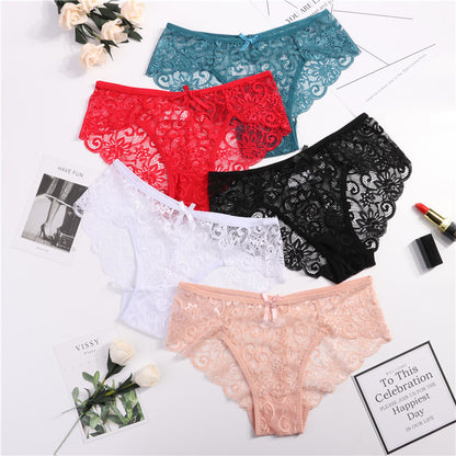 3pcs/Pack Sexy Women Lace Panties Underwear Lace  Briefs S M L XL Transparent  Floral Bow Soft Lingerie Hot Trends