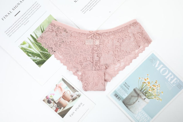 3Pcs Lace Comfortable Solid Color Beauty Back Underwear Panties for Women Hot Trends